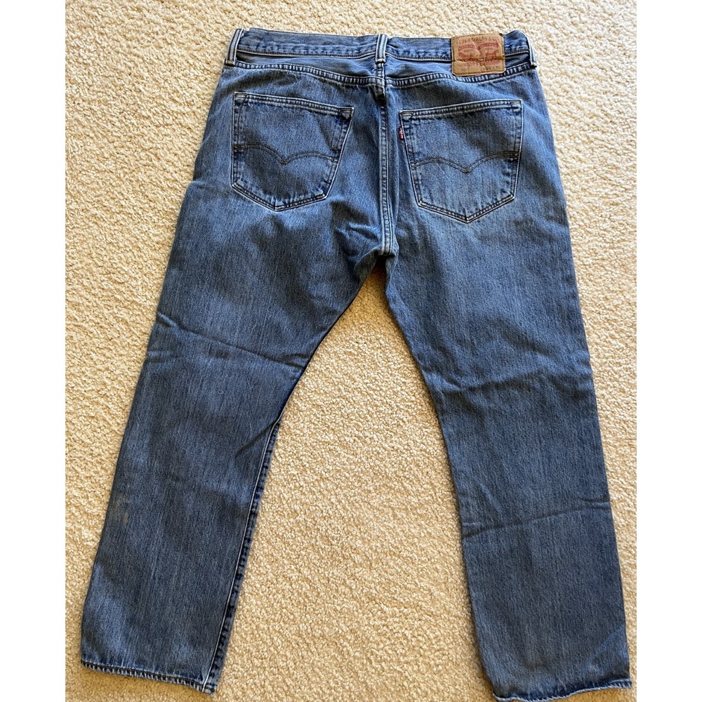 Levi's 501 Straight 100% Cotton Blue Denim Jeans Men 36x30